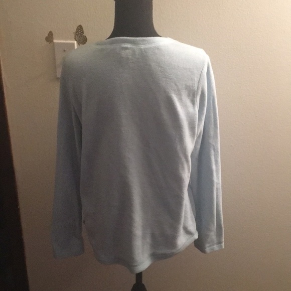 Swiss alps women’s baby blue fleece long sleeve tee shirt - Picture 5 of 7